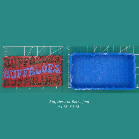 Buffaloes Buffaloes Buffaloes - Retro Font - Silicone Freshie Mold