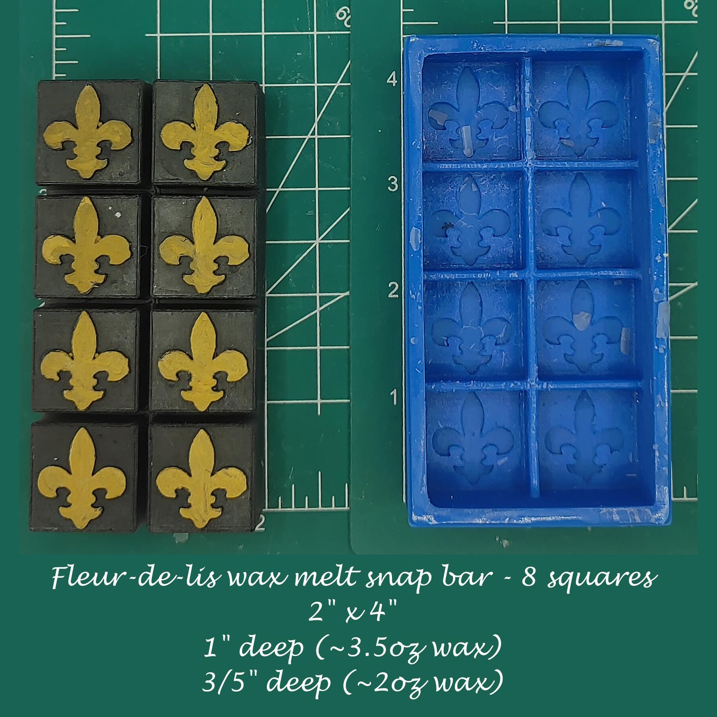 Fleur-de-lis Wax Melt Snap Bar Silicone Mold