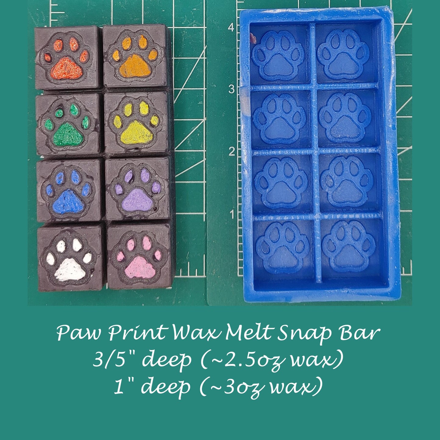 Paw Prints Wax Melt Snap Bar Silicone Mold