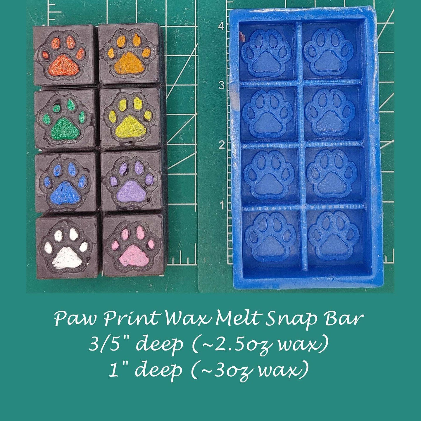 Paw Prints Wax Melt Snap Bar Silicone Mold