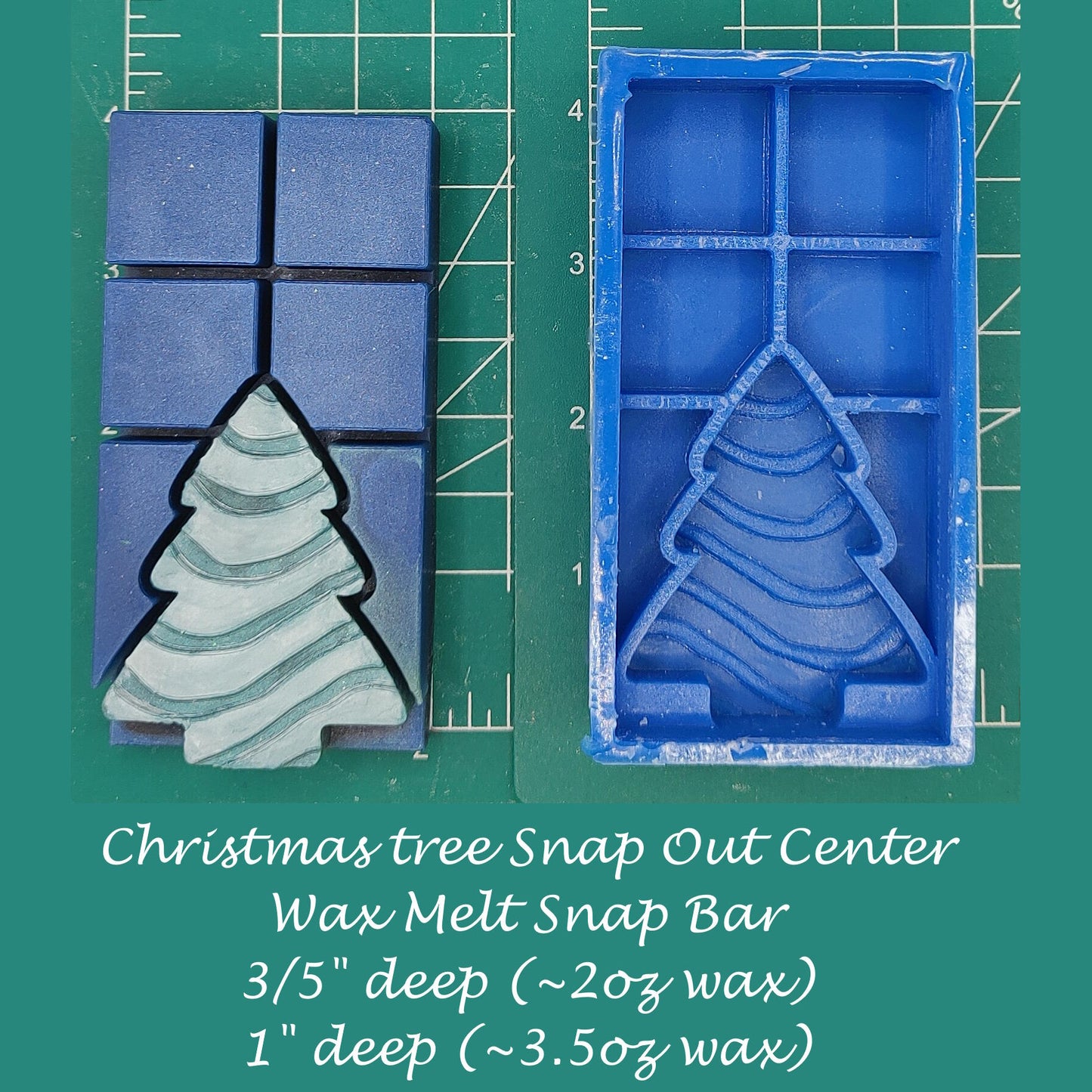 Christmas Tree - Snap Out Center - Wax Melt Snap Bar Silicone Mold