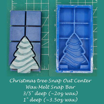 Christmas Tree - Snap Out Center - Wax Melt Snap Bar Silicone Mold