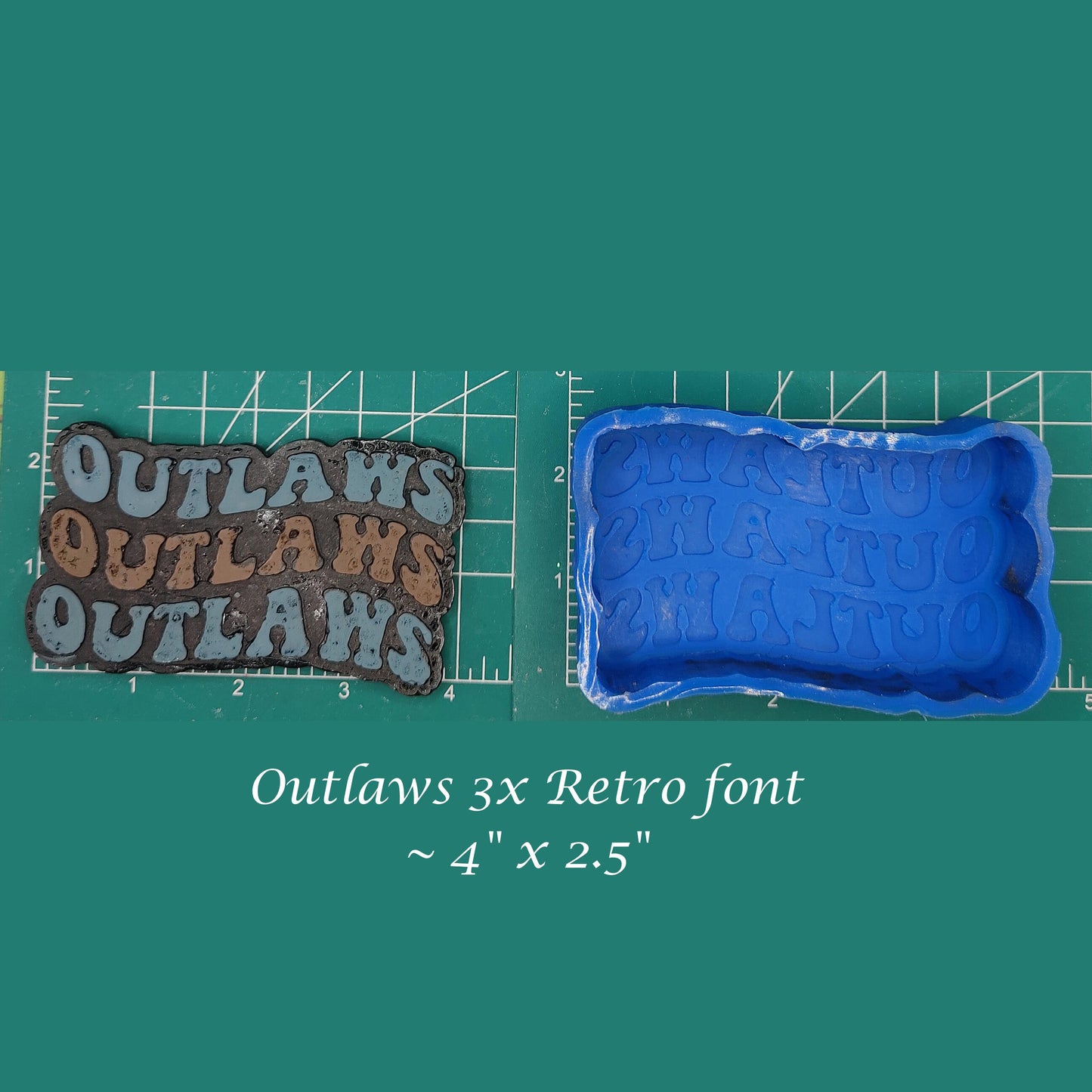 Outlaws 3x Retro Font - Silicone Freshie Mold