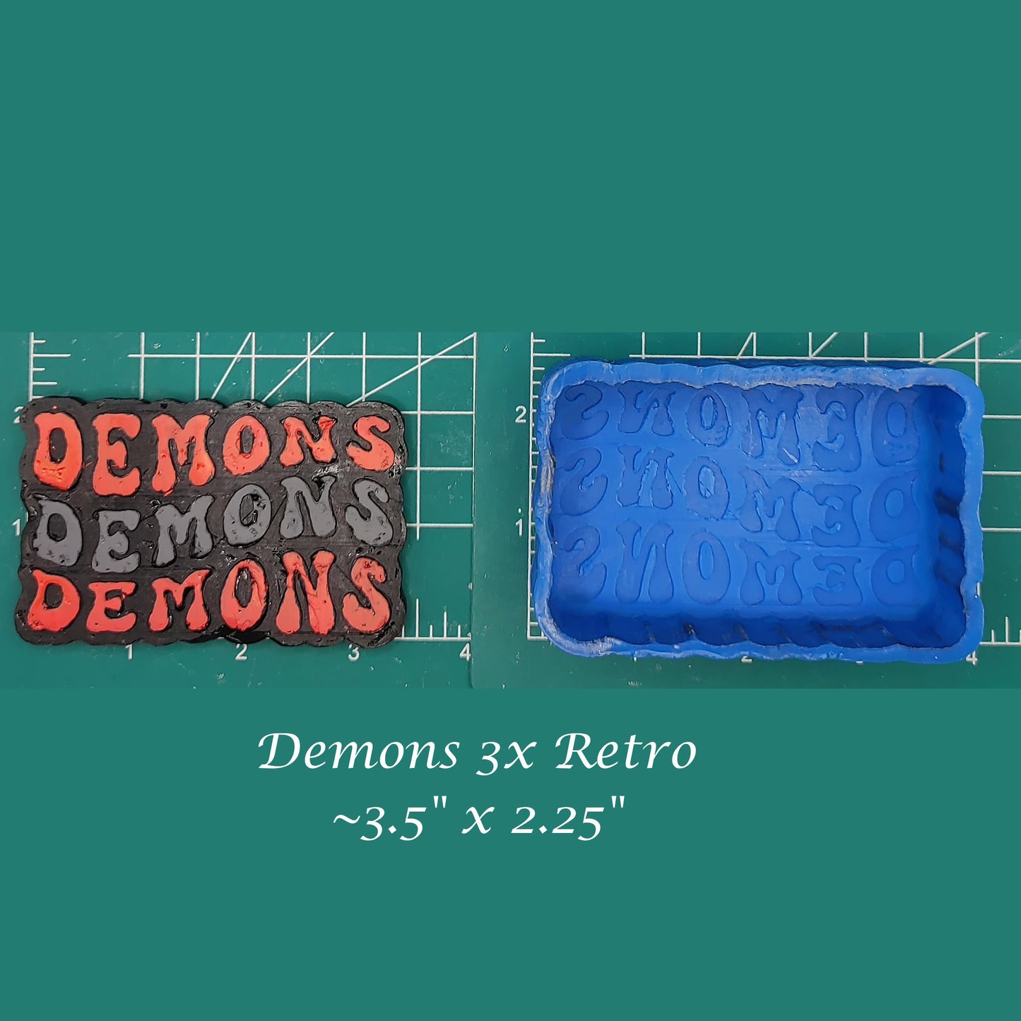 Demons 3x Retro Font - Silicone Freshie Mold