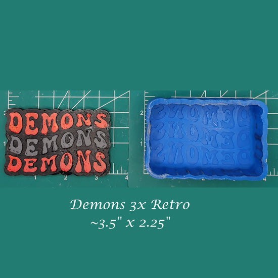 Demons 3x Retro Font - Silicone Freshie Mold