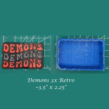 Demons 3x Retro Font - Silicone Freshie Mold