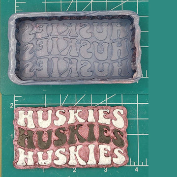 Huskies 3x Retro Font - Silicone Freshie Mold