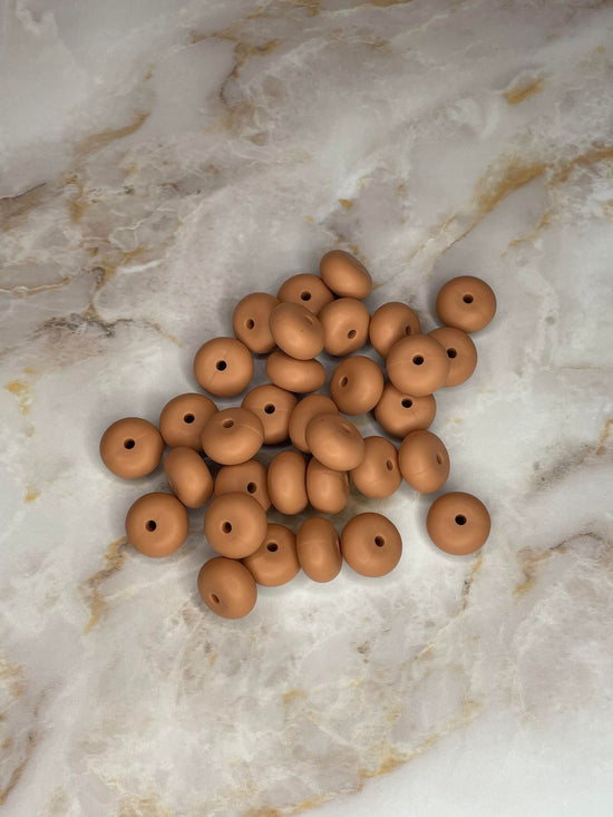 14mm Abacus Bead Tanned Hide #75