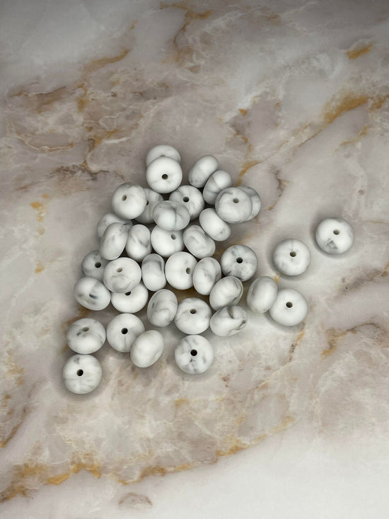 14MM ABACUS BEAD SMOKE MARBLE #63