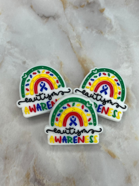 AUTISM AWARENESS RAINBOW SILICONE FOCAL