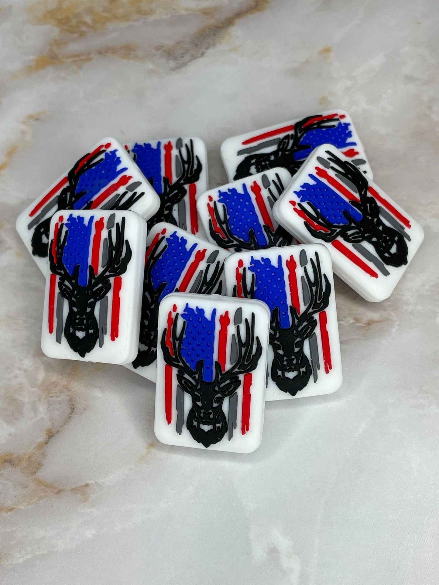 AMERICA DEER FLAG SILICONE FOCAL (1ct)