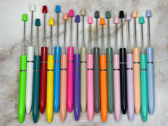 BEADABLE PLASTIC PEN - SLIM