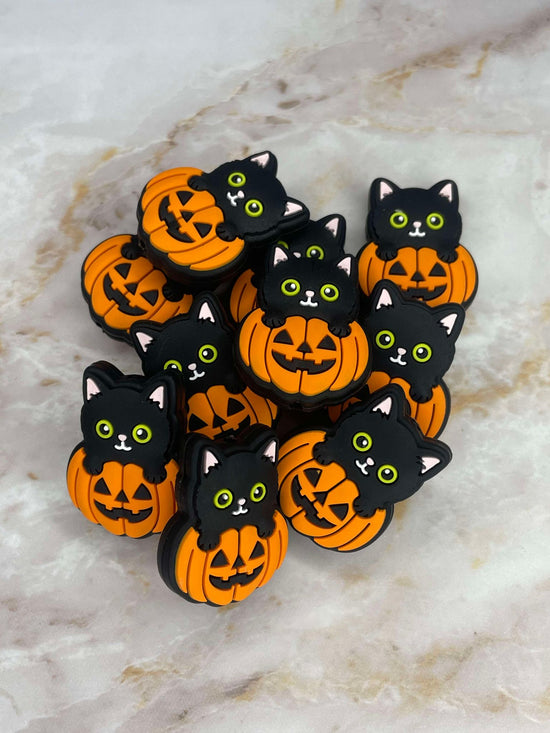 PUMPKIN BLACK KITTY SILICONE FOCAL B11