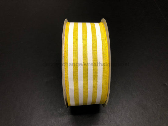 841-40-306: Yellow Linenen/White Wide Cabana Stripes, 2.5"X50Y