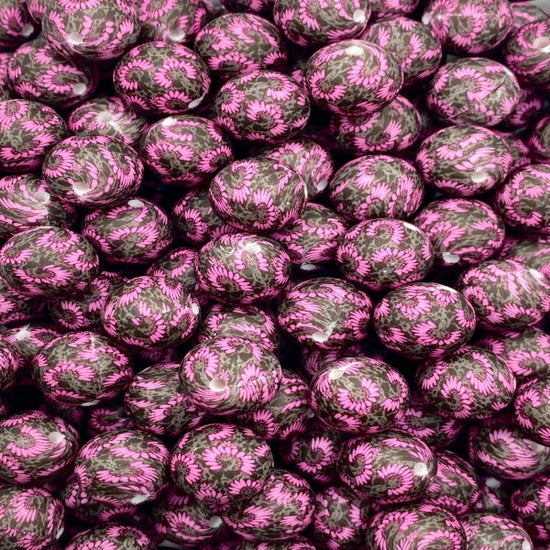 P614 PINK WESTERN FLORAL 15MM PRINT