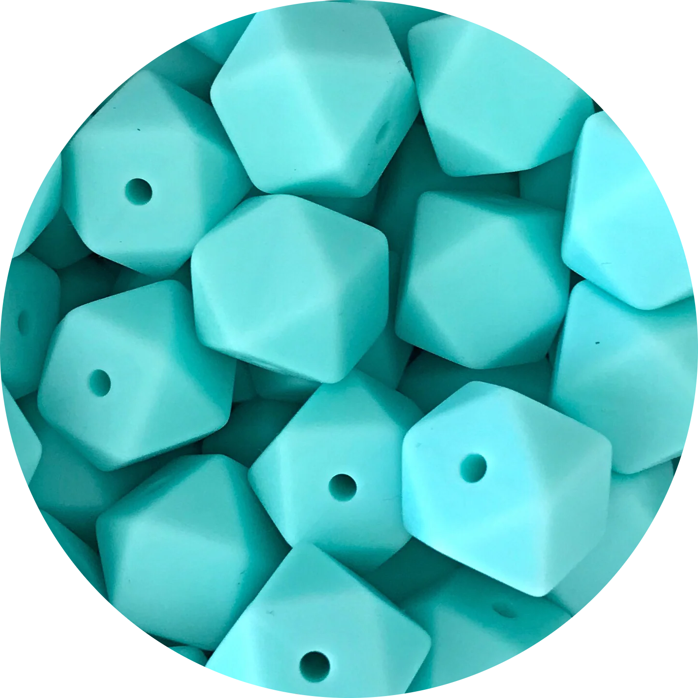 14mm Hexagon Soft Cyan #82