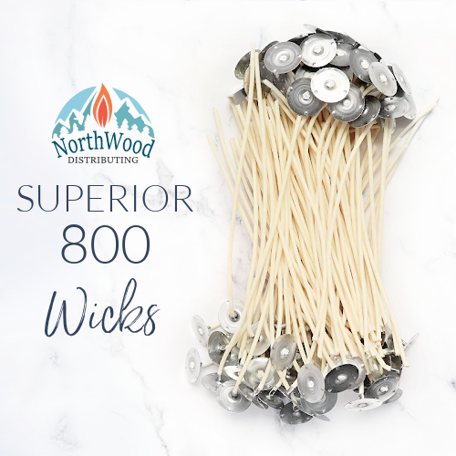 6" Superior 800 Candle Wicks - Paper Core Wicks