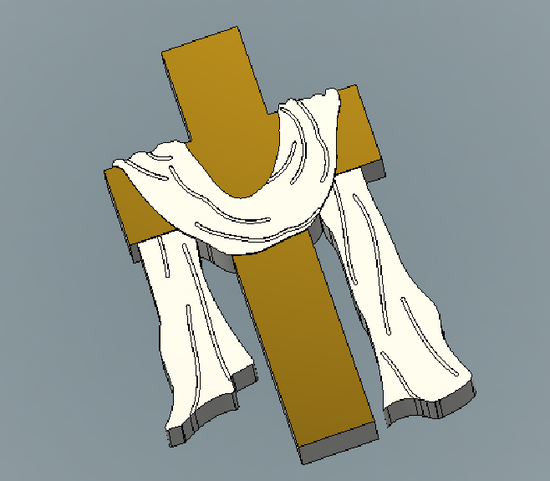 Cross with draped shawl - Silicone Freshie Mold