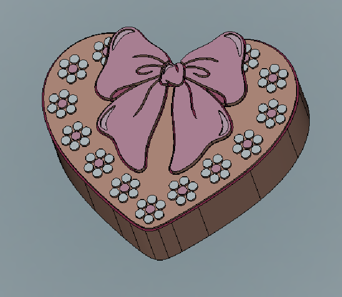 Heart with bow - Silicone Freshie Mold