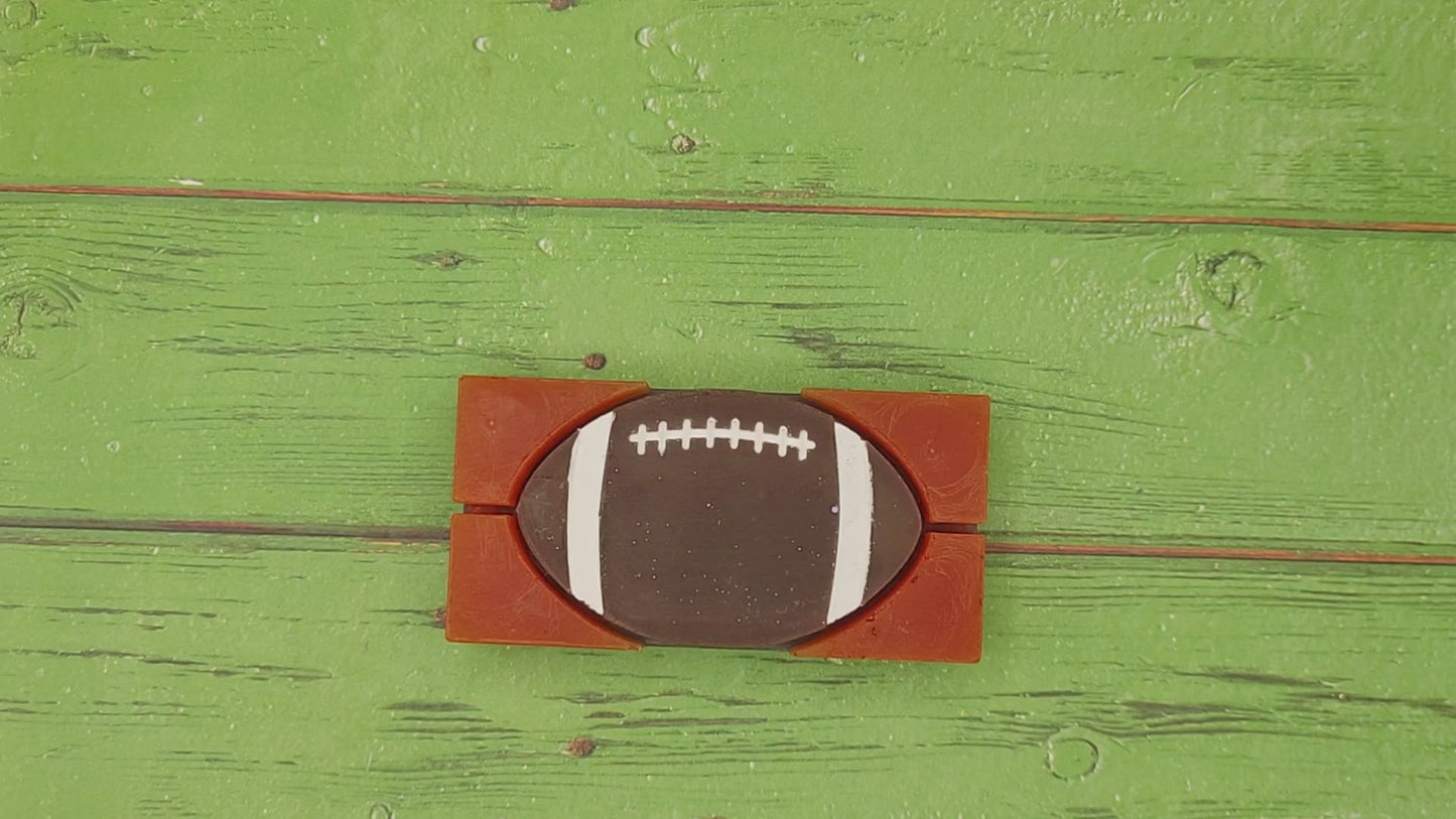 Load and play video in Gallery viewer, Football Snap Out Center Wax Melt Snap Bar Silicone Mold
