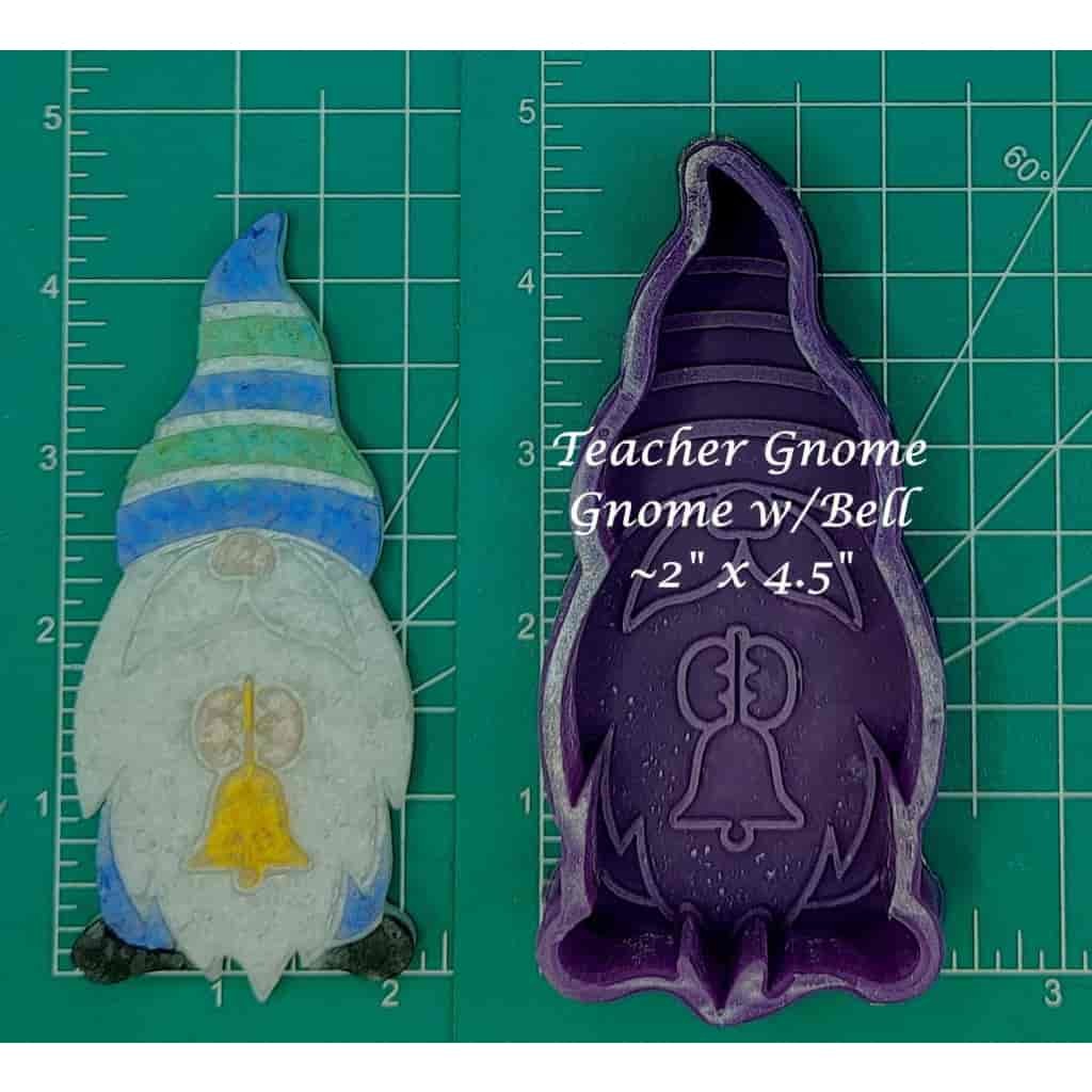 Teacher gnome or gnome with bell - Silicone Freshie Mold