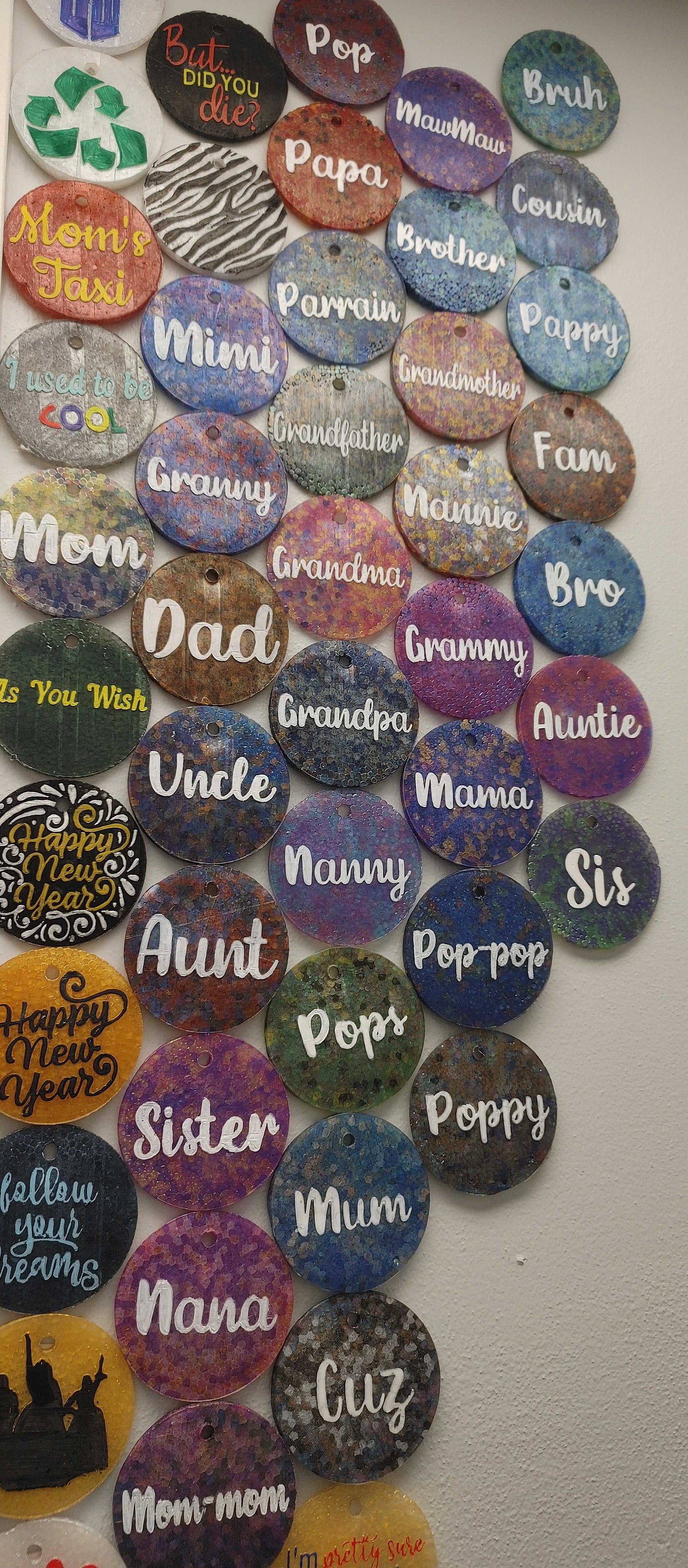 Family Name Inserts for 3.5" Circle molds - Silicone Freshie Mold