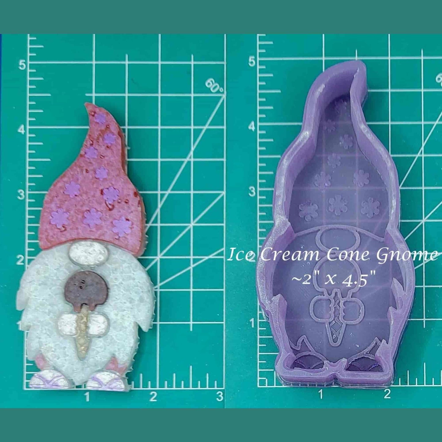 Ice Cream Cone Gnome - Silicone Freshie Mold - Silicone Mold
