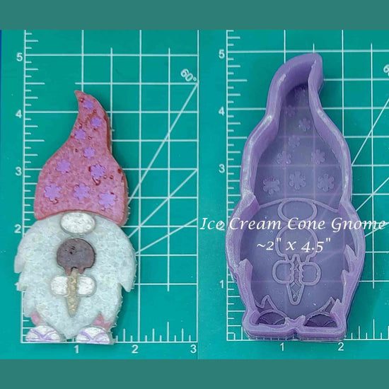 Ice Cream Cone Gnome - Silicone Freshie Mold