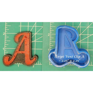 Vent Clip Script Alphabet - Silicone Freshie Molds