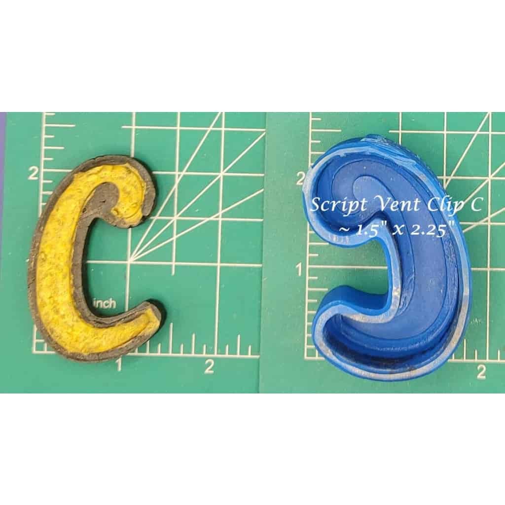 Vent Clip Script Alphabet - Silicone Freshie Molds