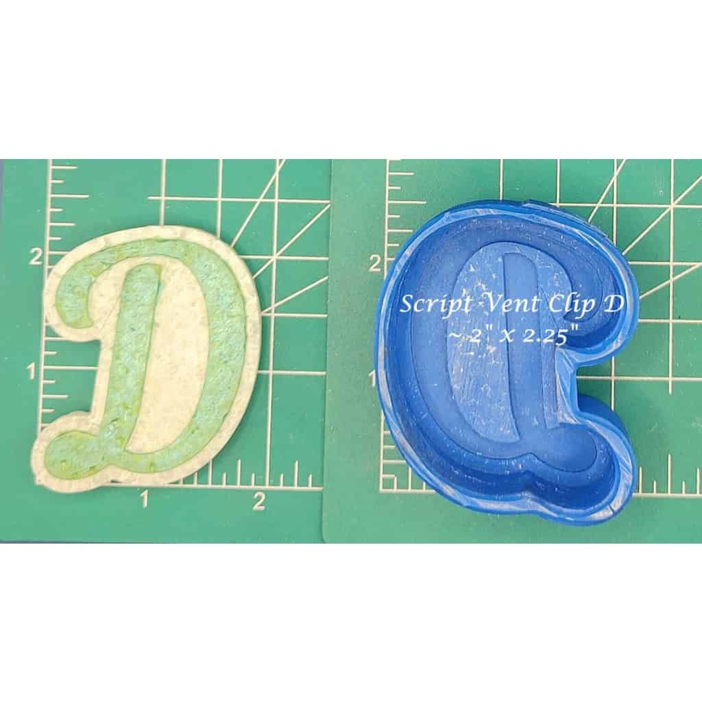 Vent Clip Script Alphabet - Silicone Freshie Molds
