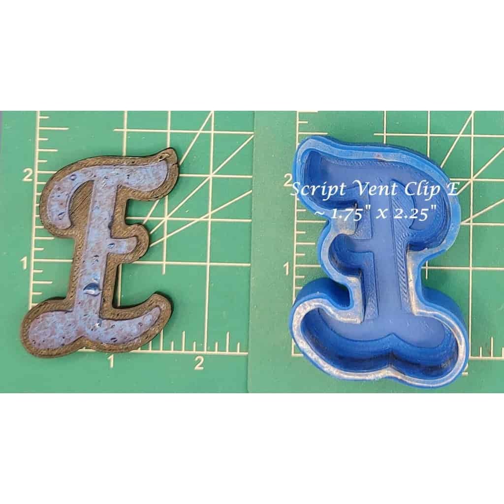 Vent Clip Script Alphabet - Silicone Freshie Molds