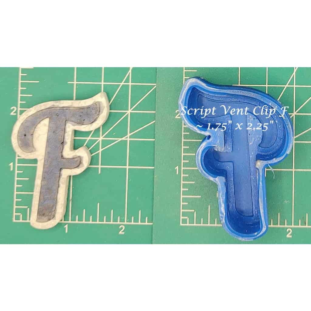 Vent Clip Script Alphabet - Silicone Freshie Molds