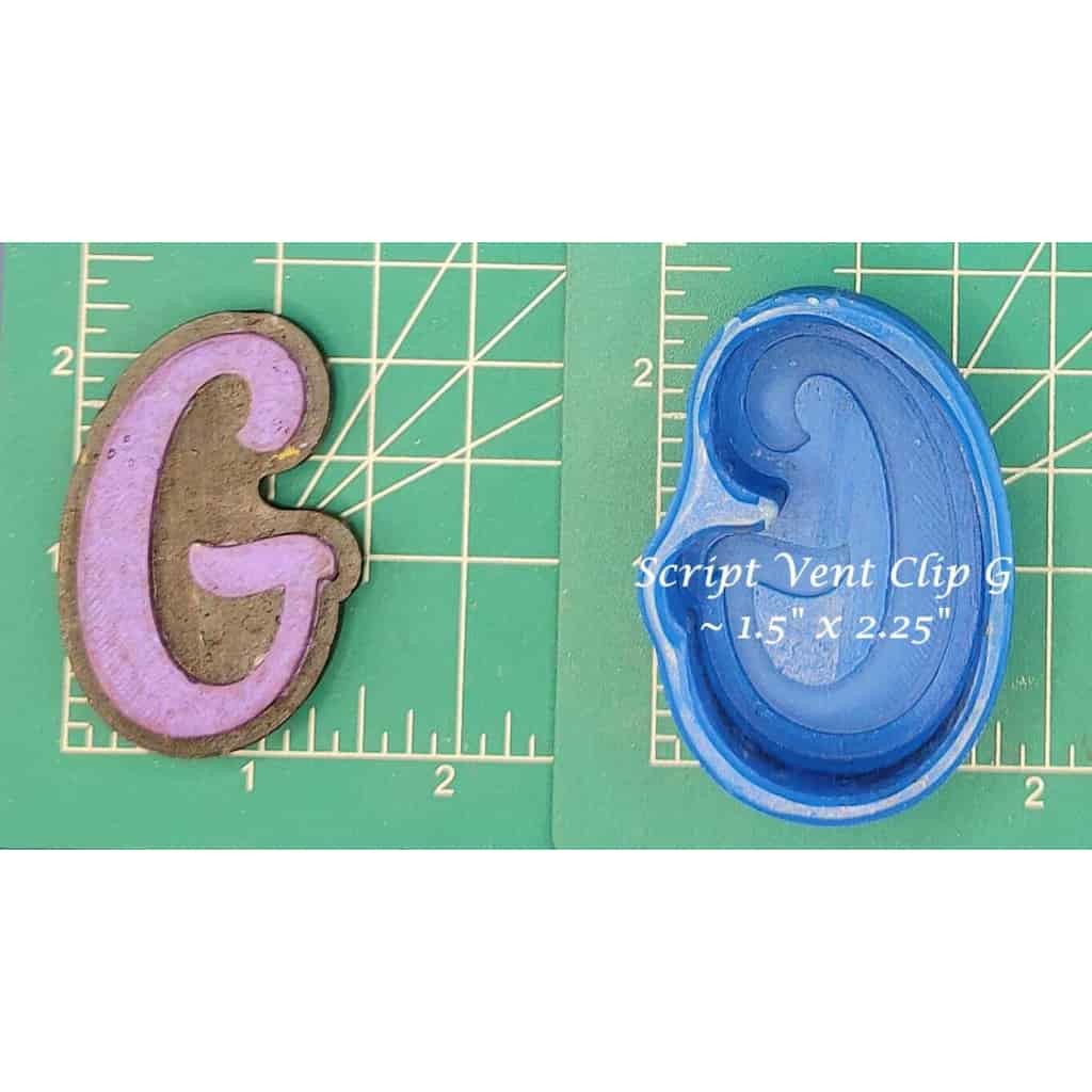 Vent Clip Script Alphabet - Silicone Freshie Molds