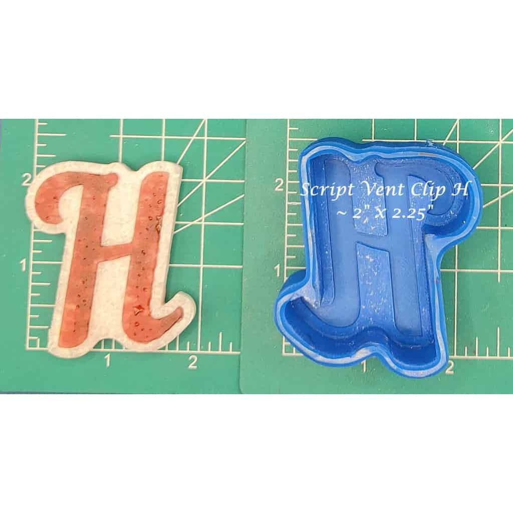 Vent Clip Script Alphabet - Silicone Freshie Molds