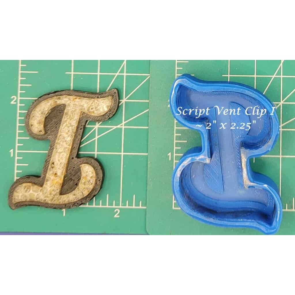 Vent Clip Script Alphabet - Silicone Freshie Molds