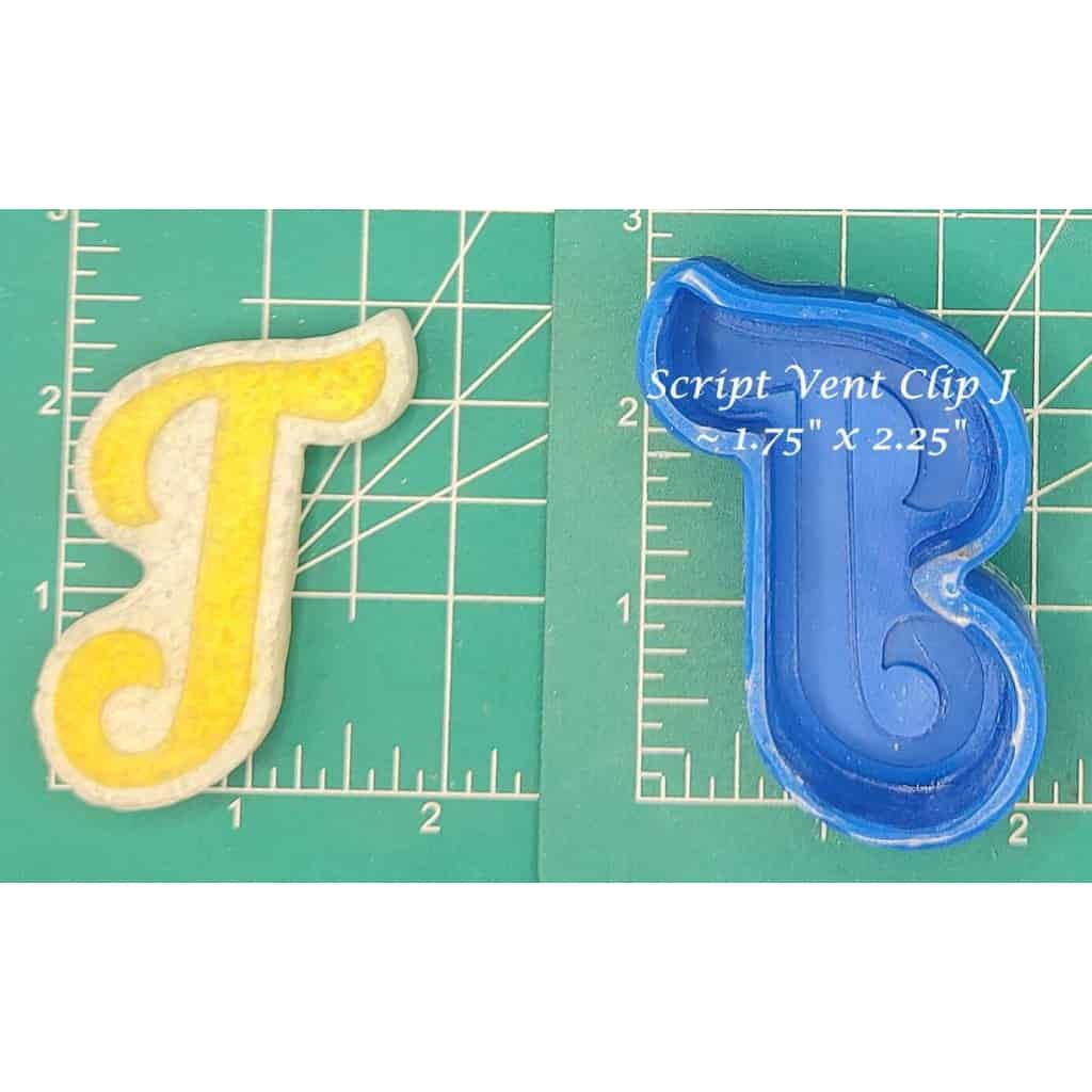Vent Clip Script Alphabet - Silicone Freshie Molds