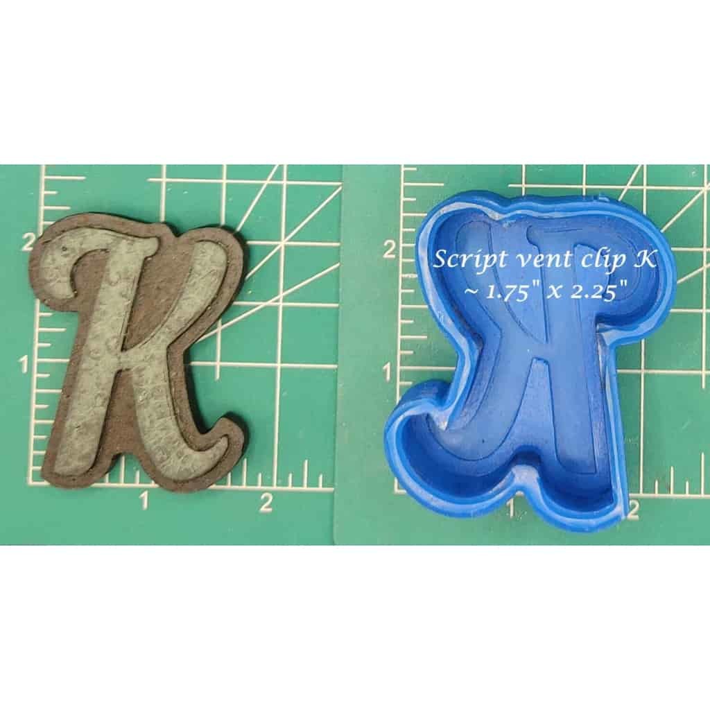 Vent Clip Script Alphabet - Silicone Freshie Molds