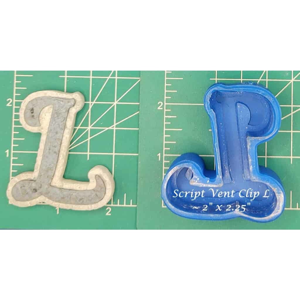 Vent Clip Script Alphabet - Silicone Freshie Molds