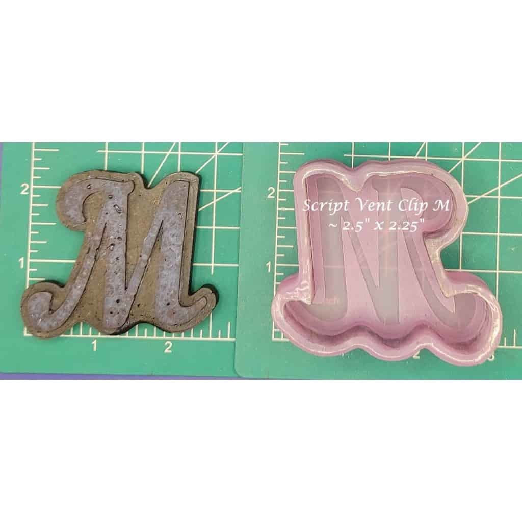 Vent Clip Script Alphabet - Silicone Freshie Molds