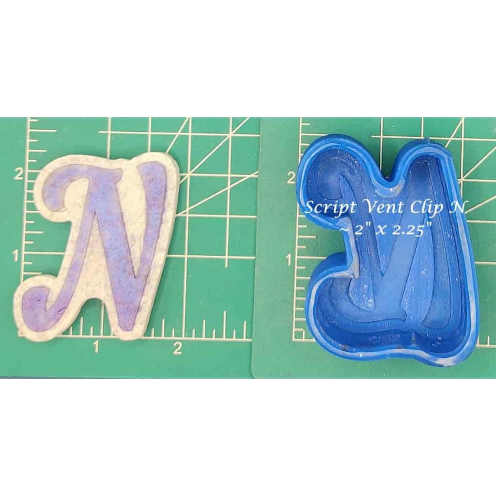 Vent Clip Script Alphabet - Silicone Freshie Molds