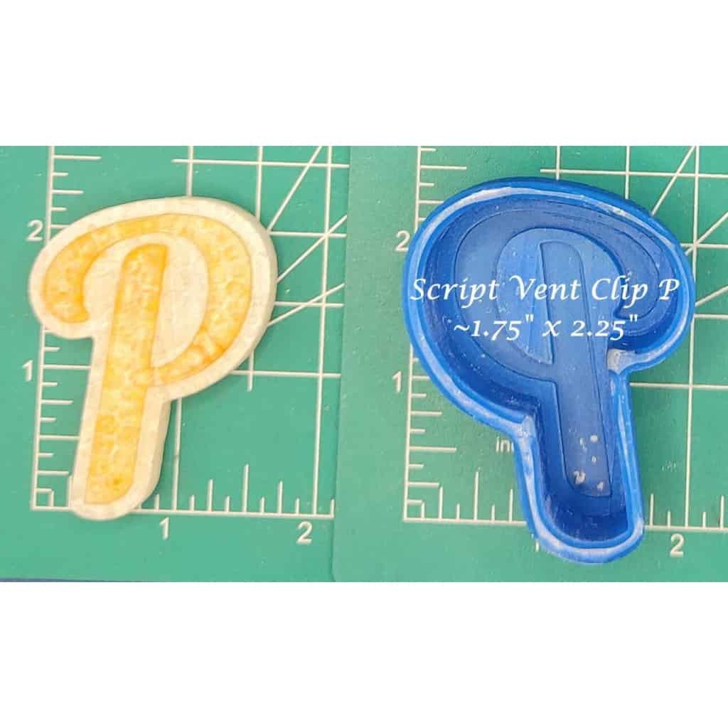 Vent Clip Script Alphabet - Silicone Freshie Molds