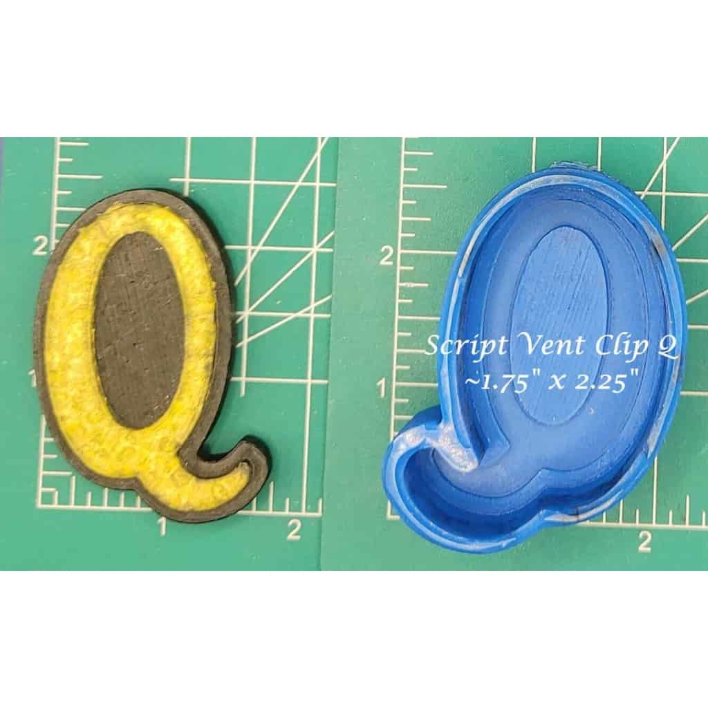 Vent Clip Script Alphabet - Silicone Freshie Molds