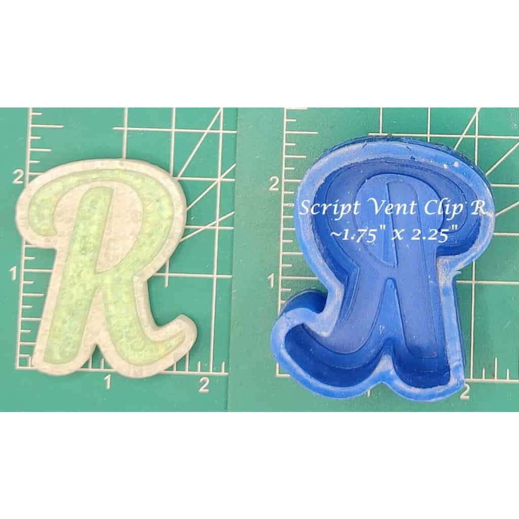 Vent Clip Script Alphabet - Silicone Freshie Molds