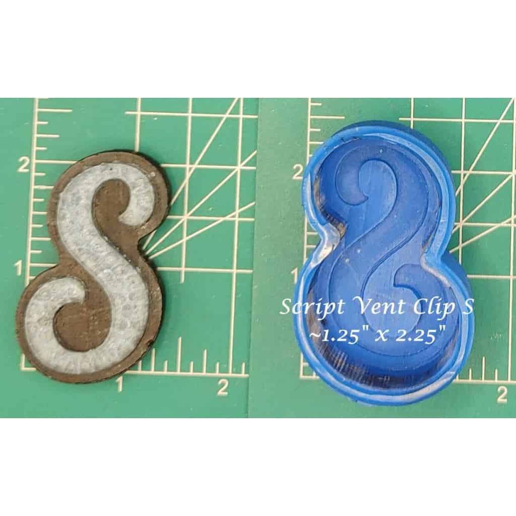 Vent Clip Script Alphabet - Silicone Freshie Molds
