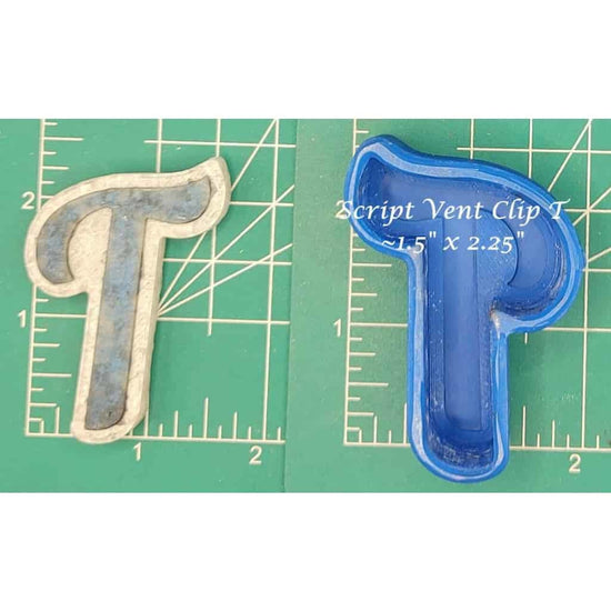 Vent Clip Script Alphabet - Silicone Freshie Molds