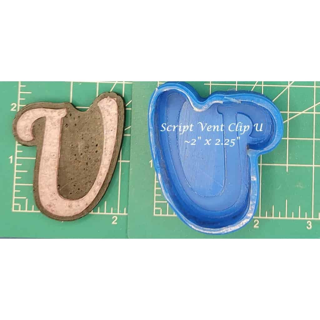 Vent Clip Script Alphabet - Silicone Freshie Molds
