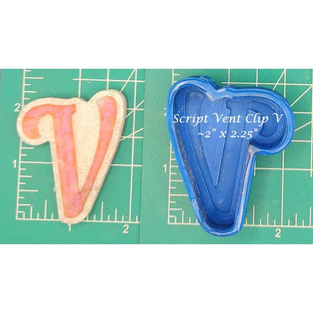 Vent Clip Script Alphabet - Silicone Freshie Molds