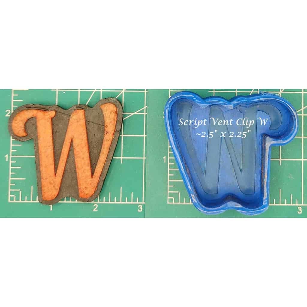 Vent Clip Script Alphabet - Silicone Freshie Molds