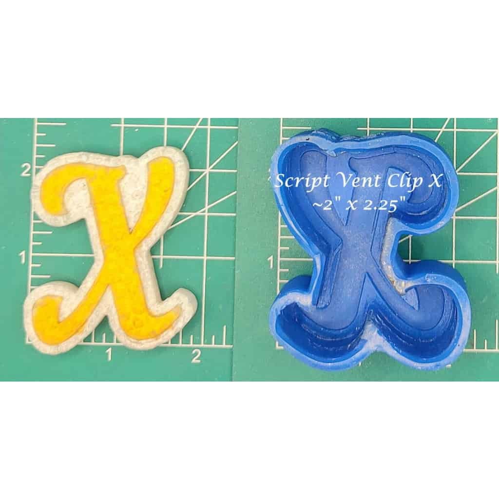 Vent Clip Script Alphabet - Silicone Freshie Molds